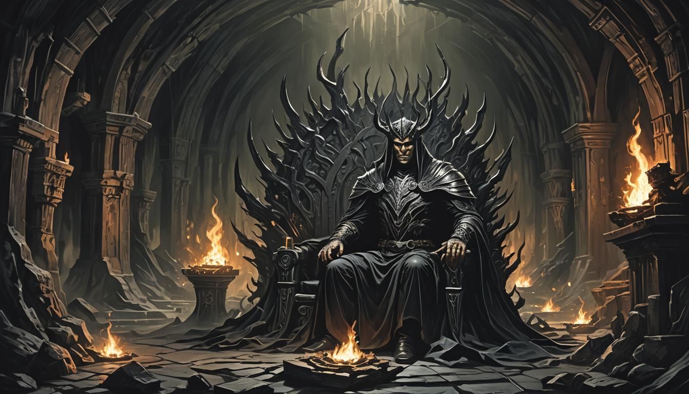 Whiro in Dark Underworld Lair: Matte Painting