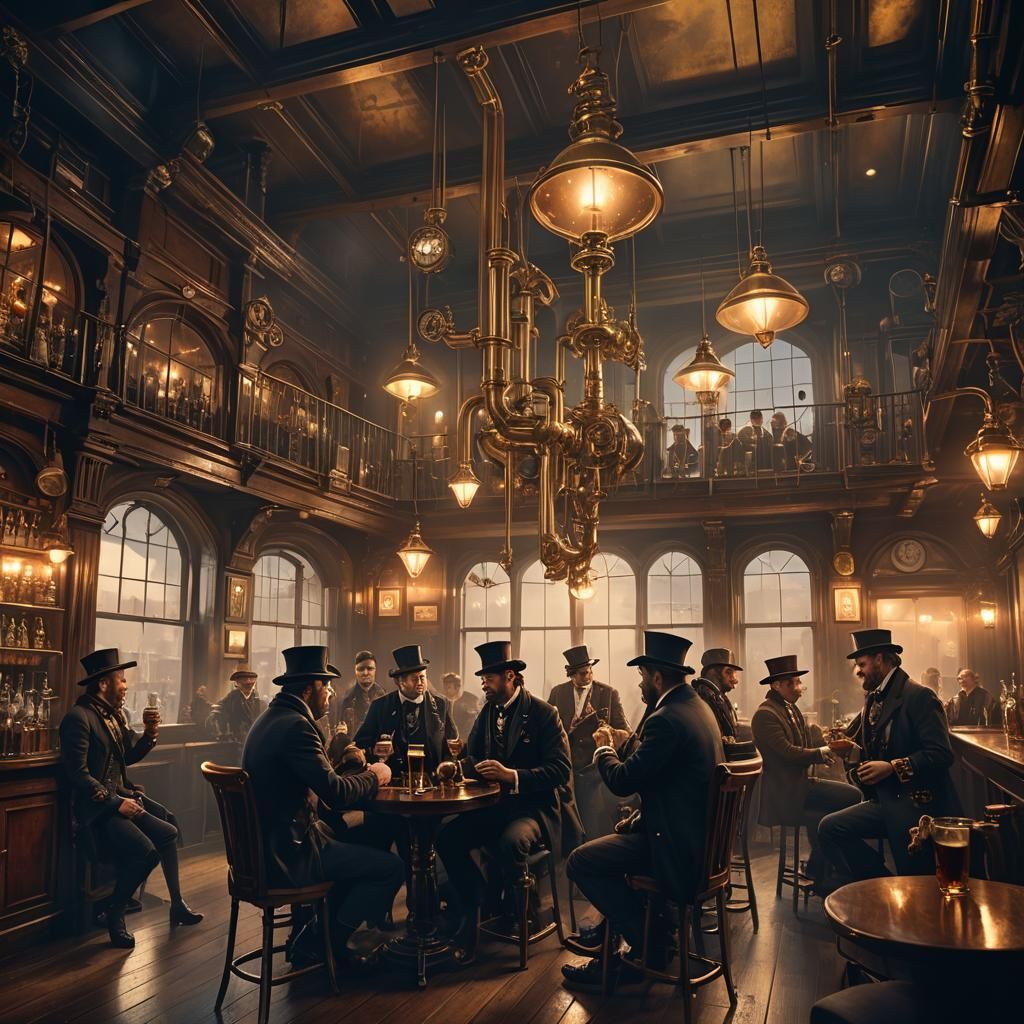 Steampunk Guinness Toast in Victorian Pub