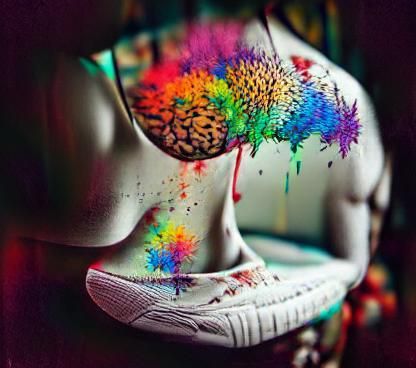 Colorful Abstract Paint Splatters Art