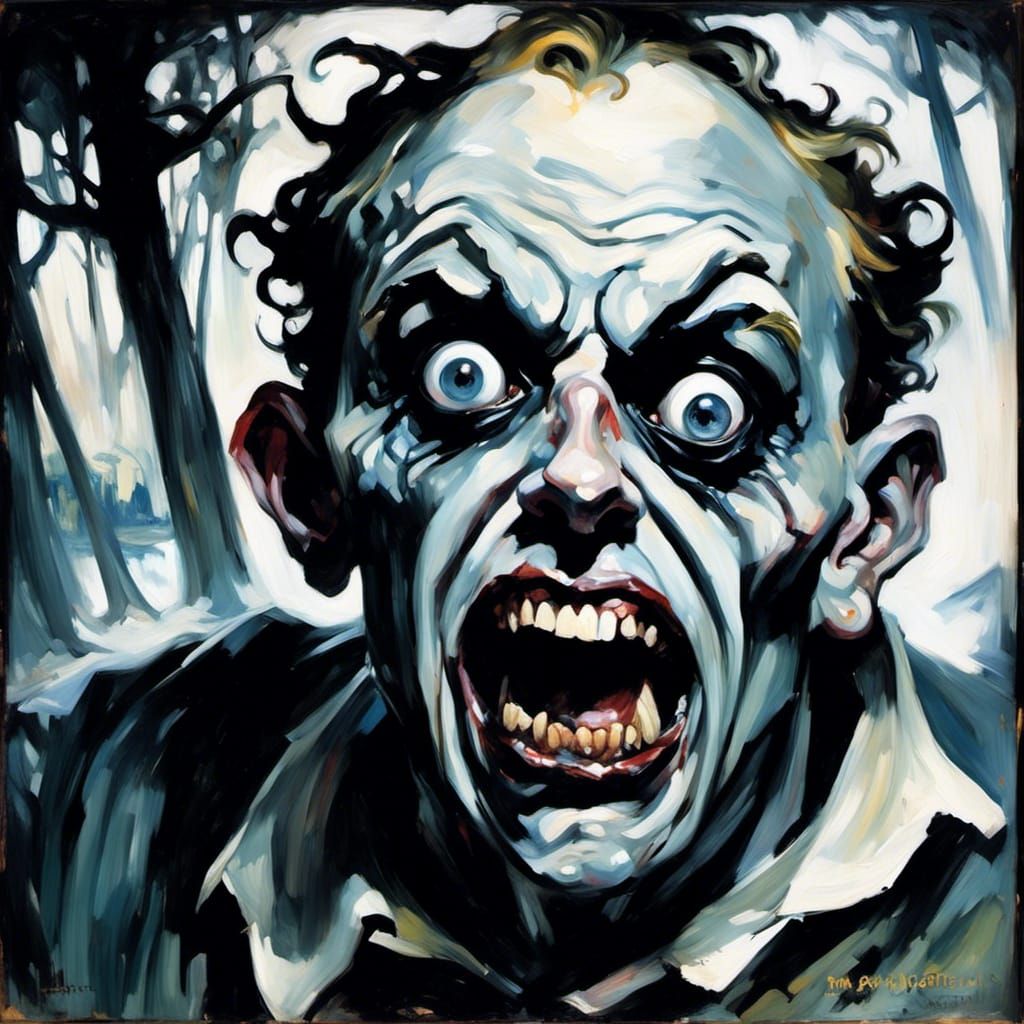 Terrified Counselor Running from Psycho Pursuer: Horror Aest...