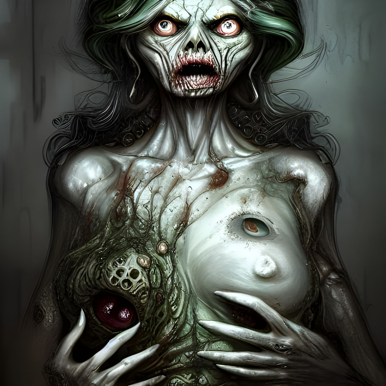 zombie bloated old woman