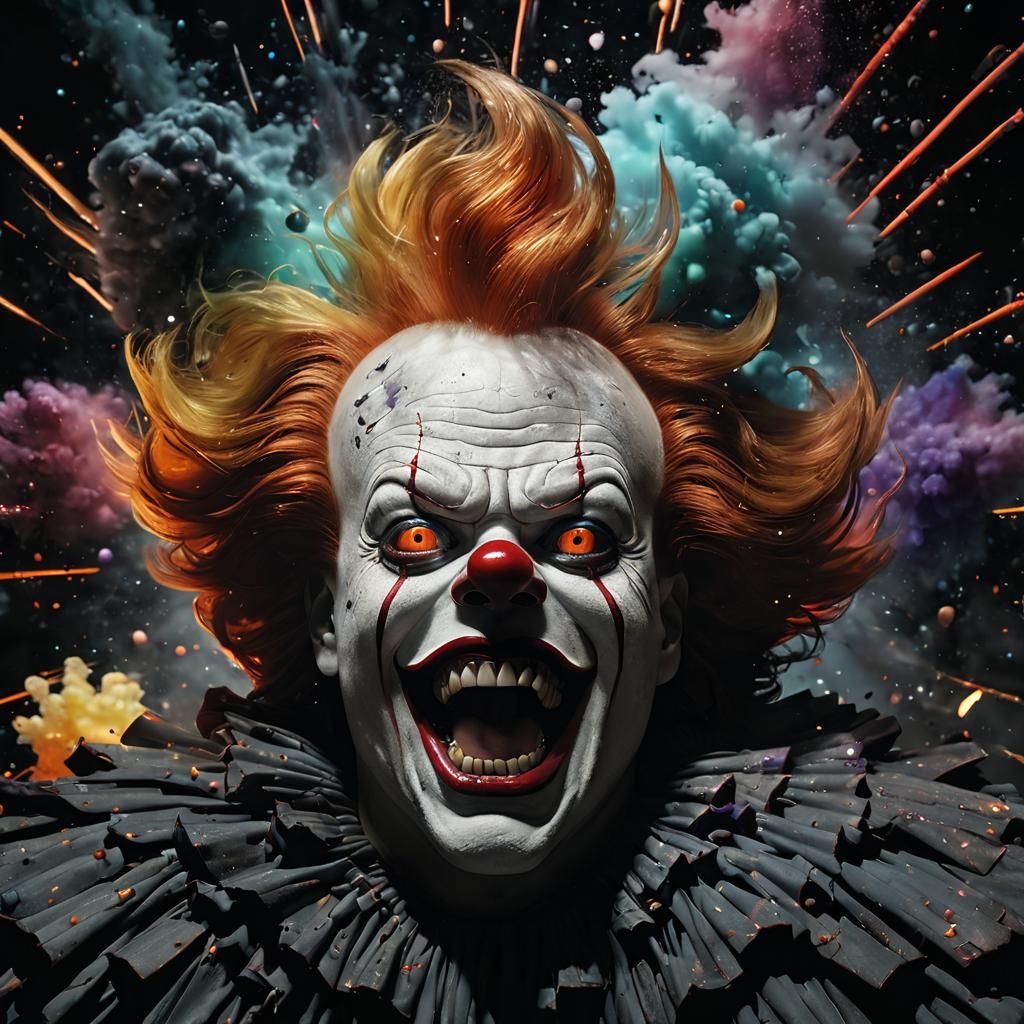 Pennywise Screaming in Exploding Universe Double Exposure