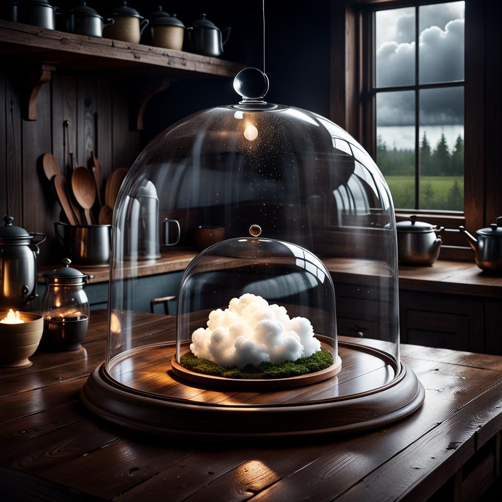 Dreamy Cloud in Cloche: Surreal Concept Art