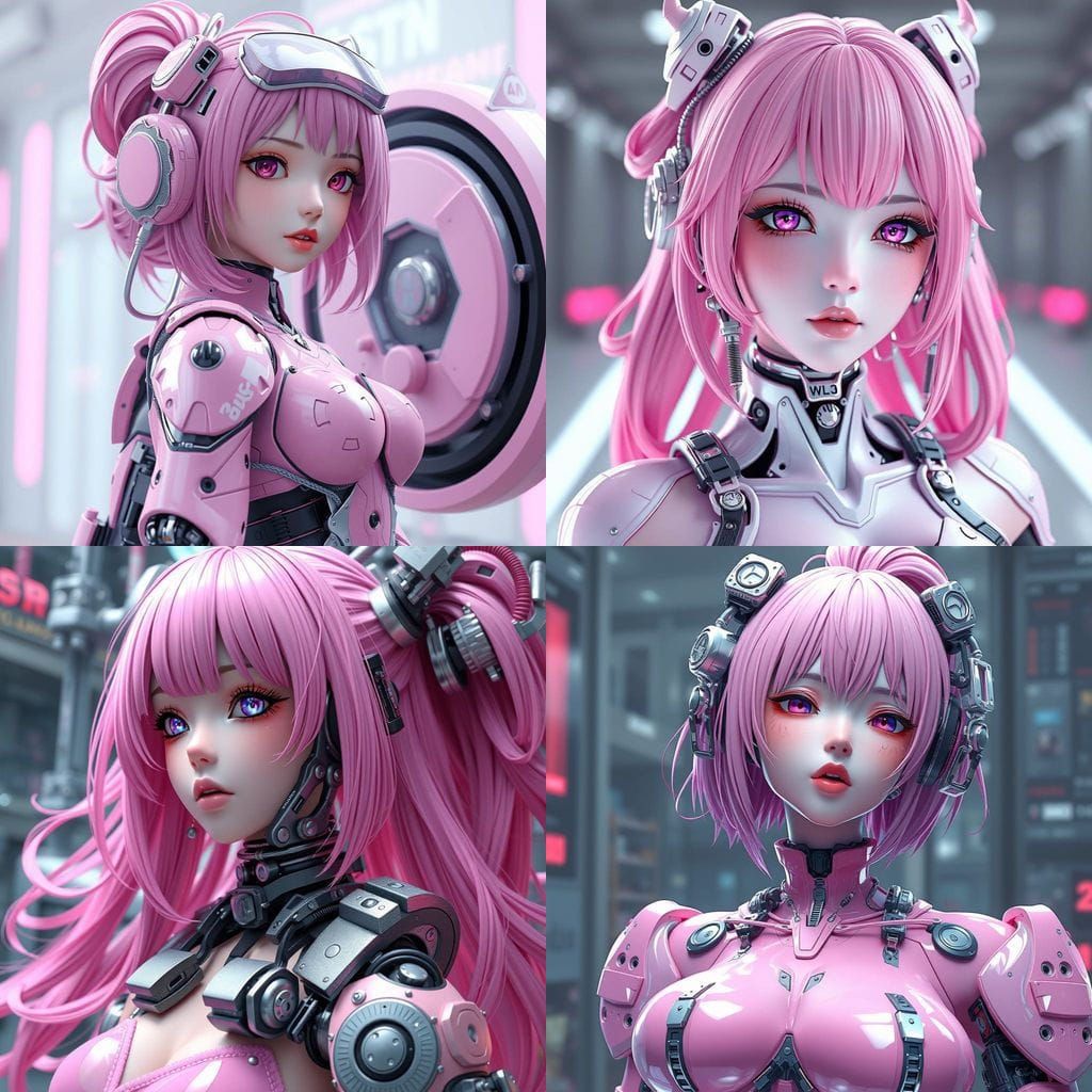 Cyberpunk Goddess with Industrial Machinery