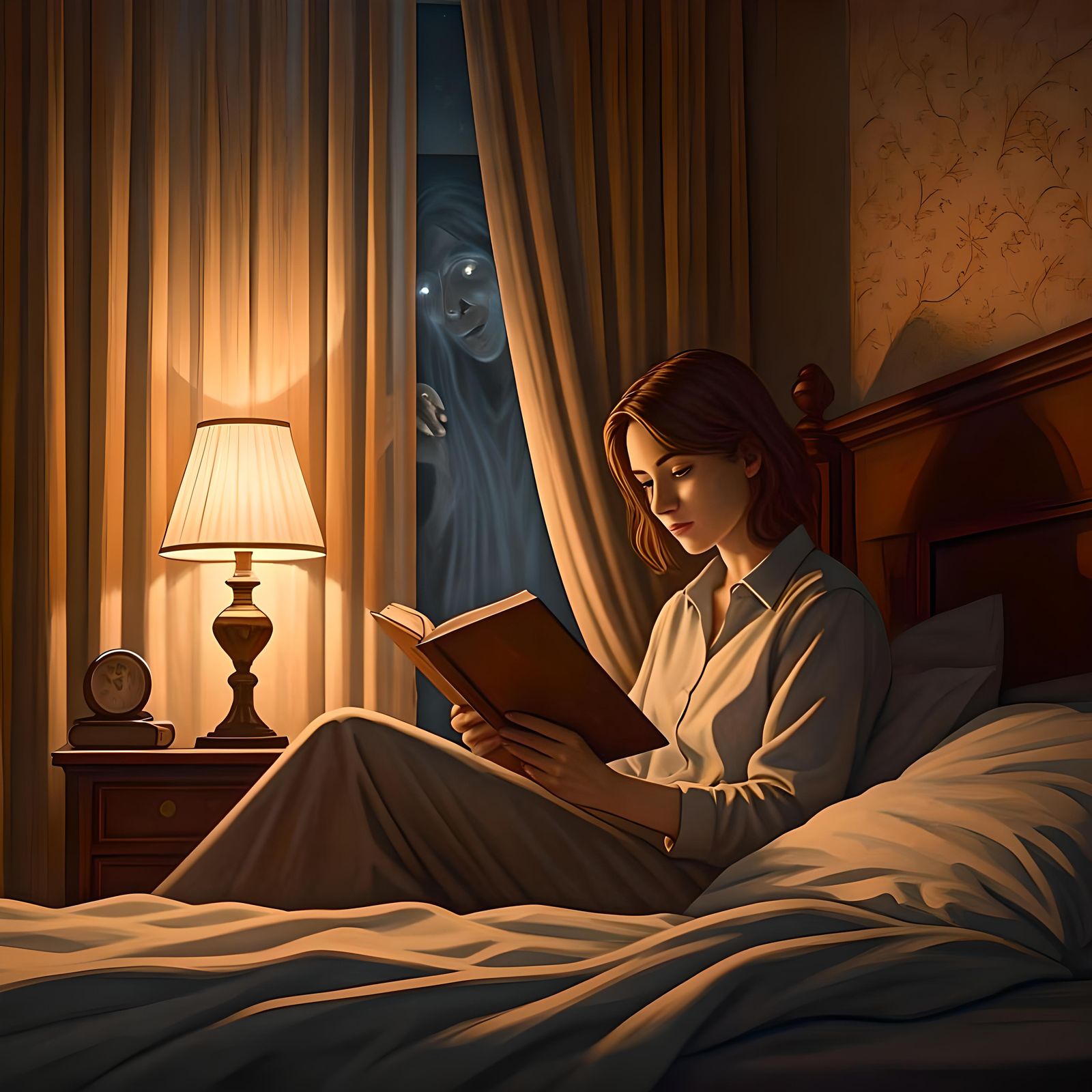 Ghostly Apparition Observing Reader