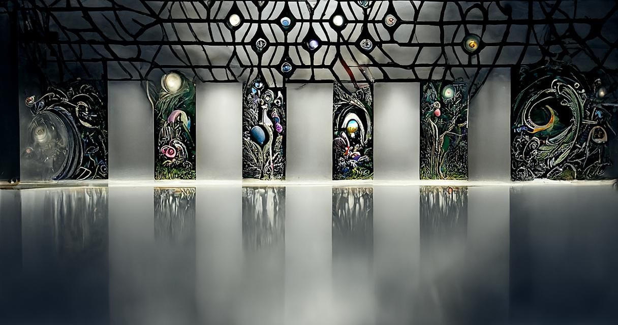 Alice in Wonderland Landscape in Film Noir Style