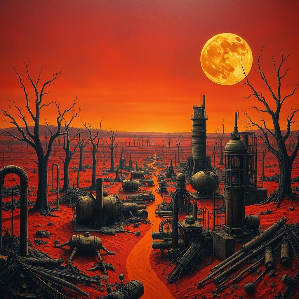 Apocalyptic Australian Outback: Art Deco Heavy Metal Cover