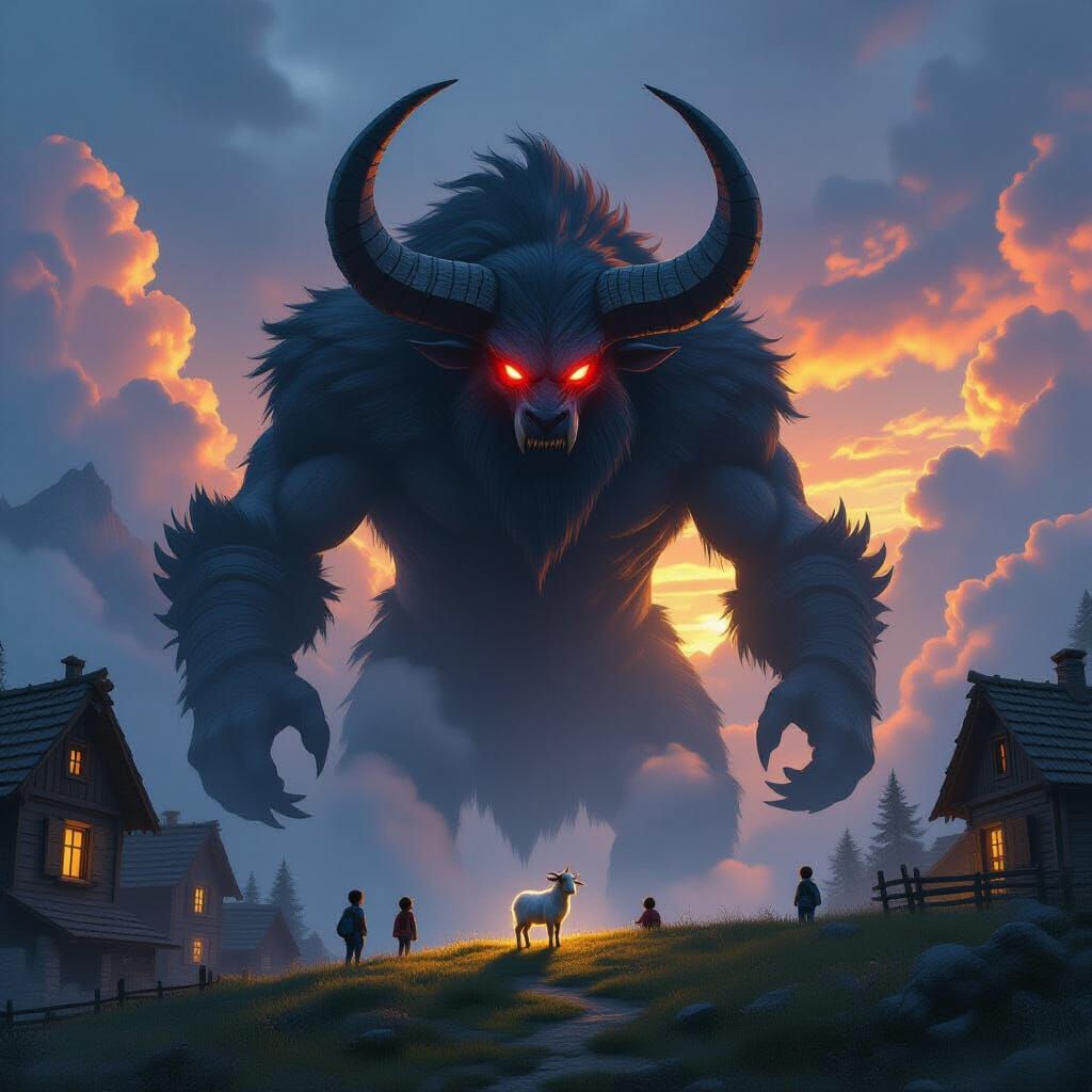 Colossal Armored Beast Protects Mountain Village