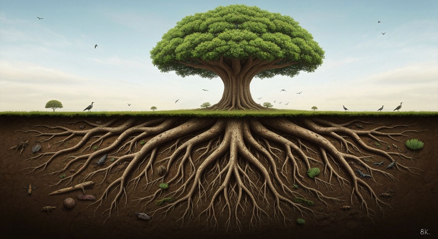 Symmetrical Giant Sequoia: Life Above and Below