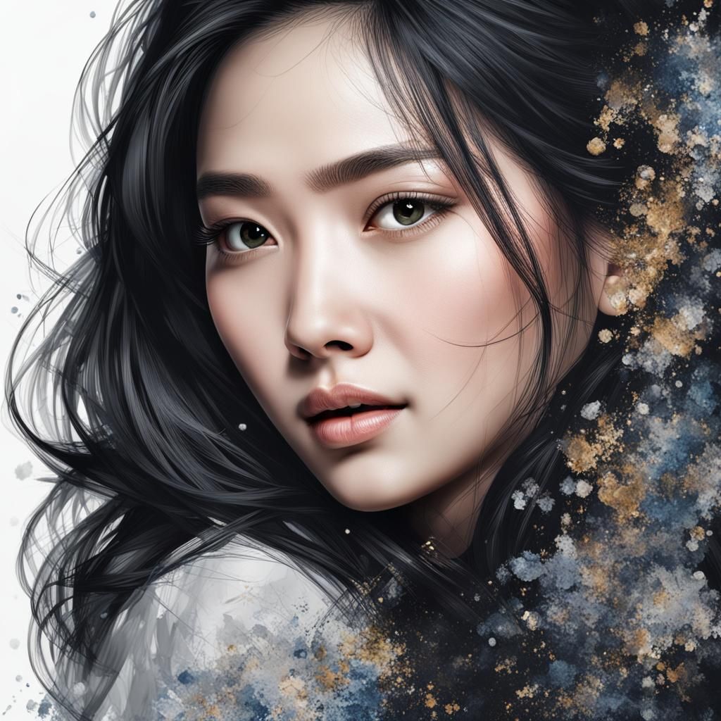 Detailed Portrait of a Beautiful Asian Woman