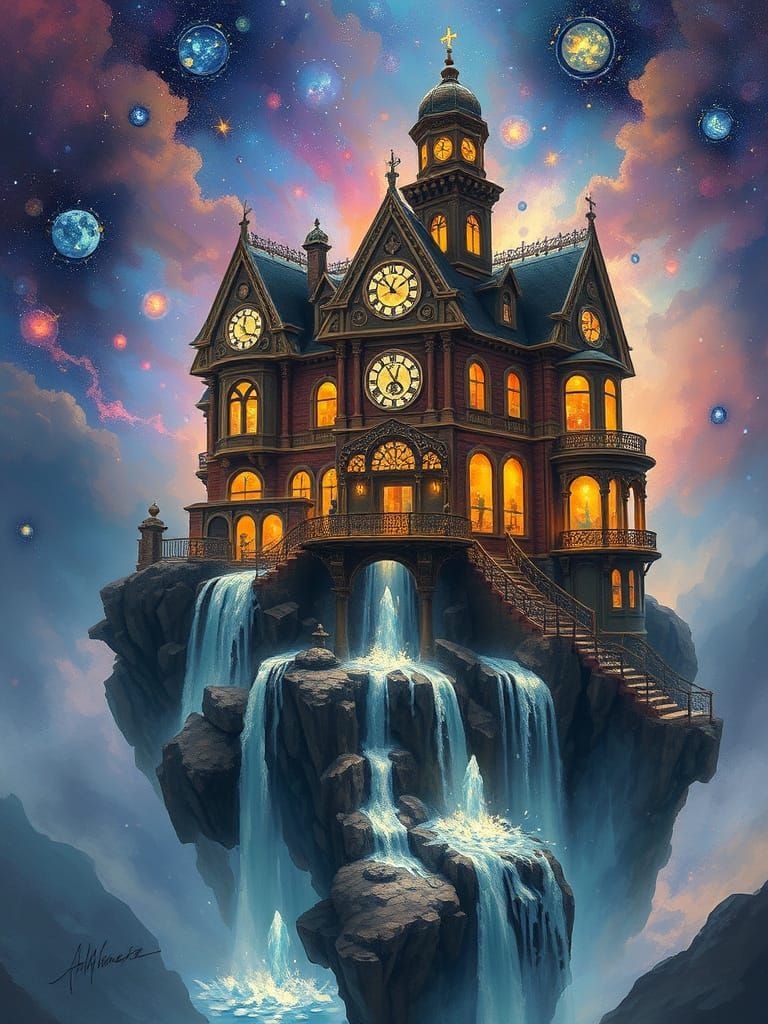 Steampunk Victorian Mansion on Nebula Island