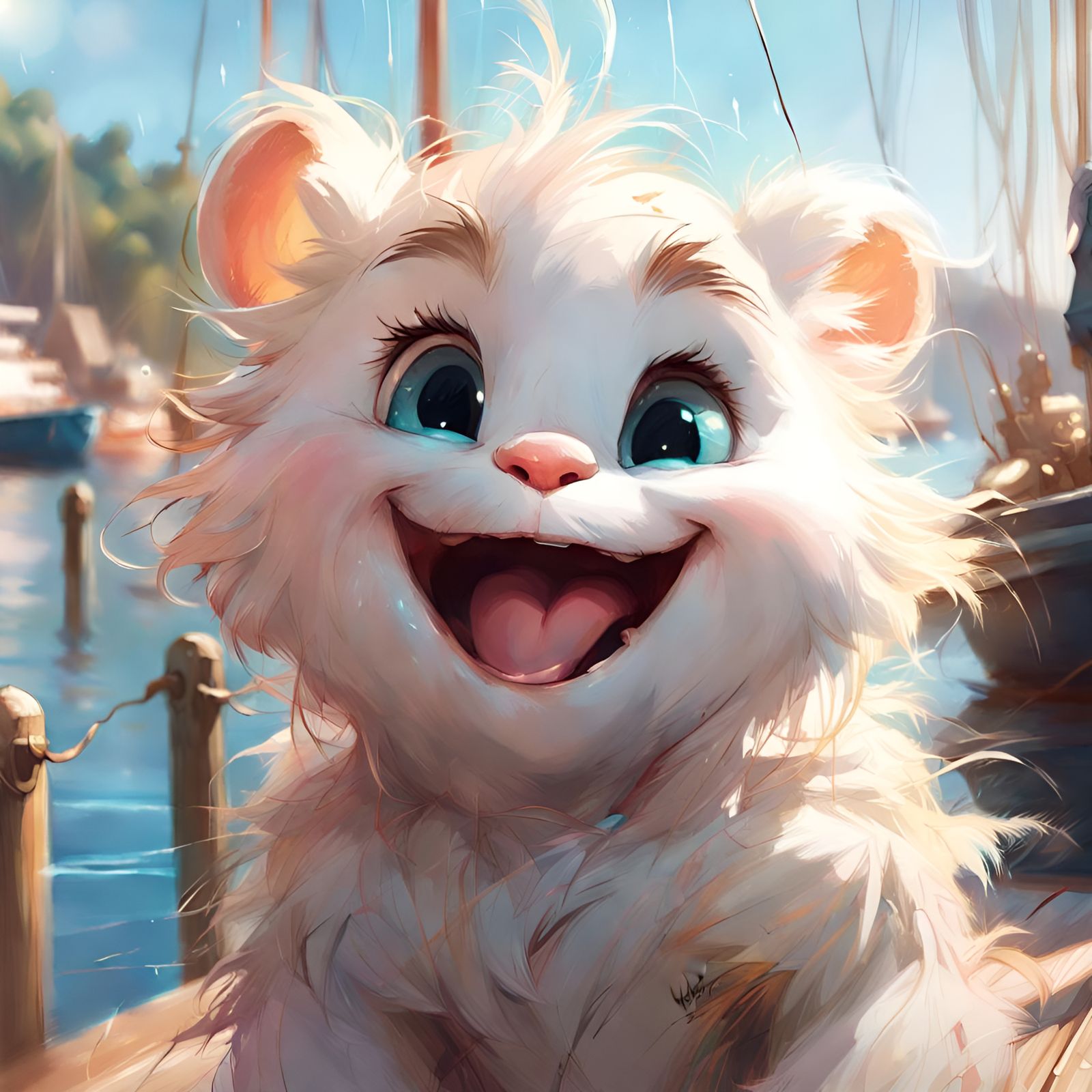 Laughing Duckling Portrait in Digital Art Style