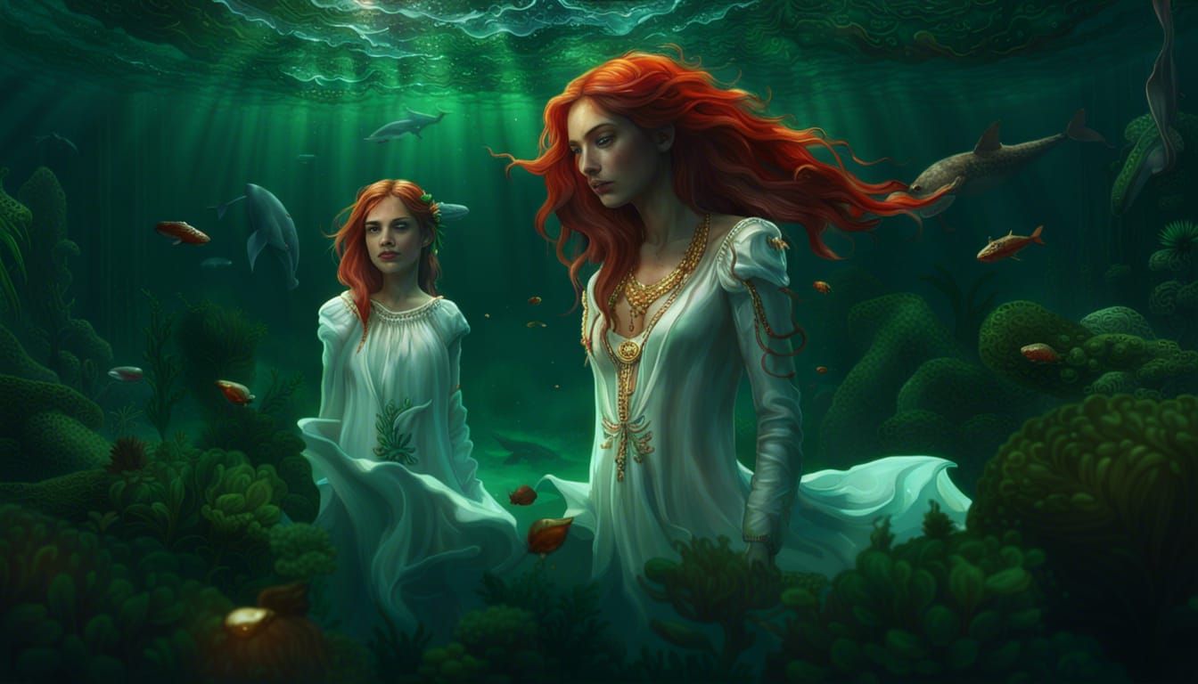 Girls Swimming Underwater with Whales in 8K