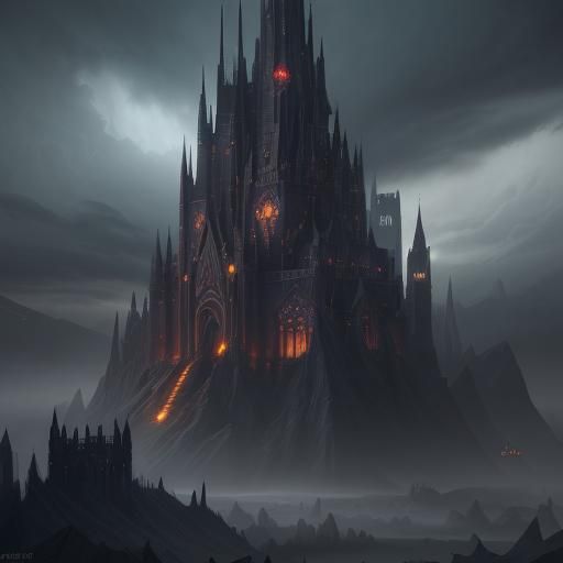 Fantastical Darkastle: Detailed Matte Painting