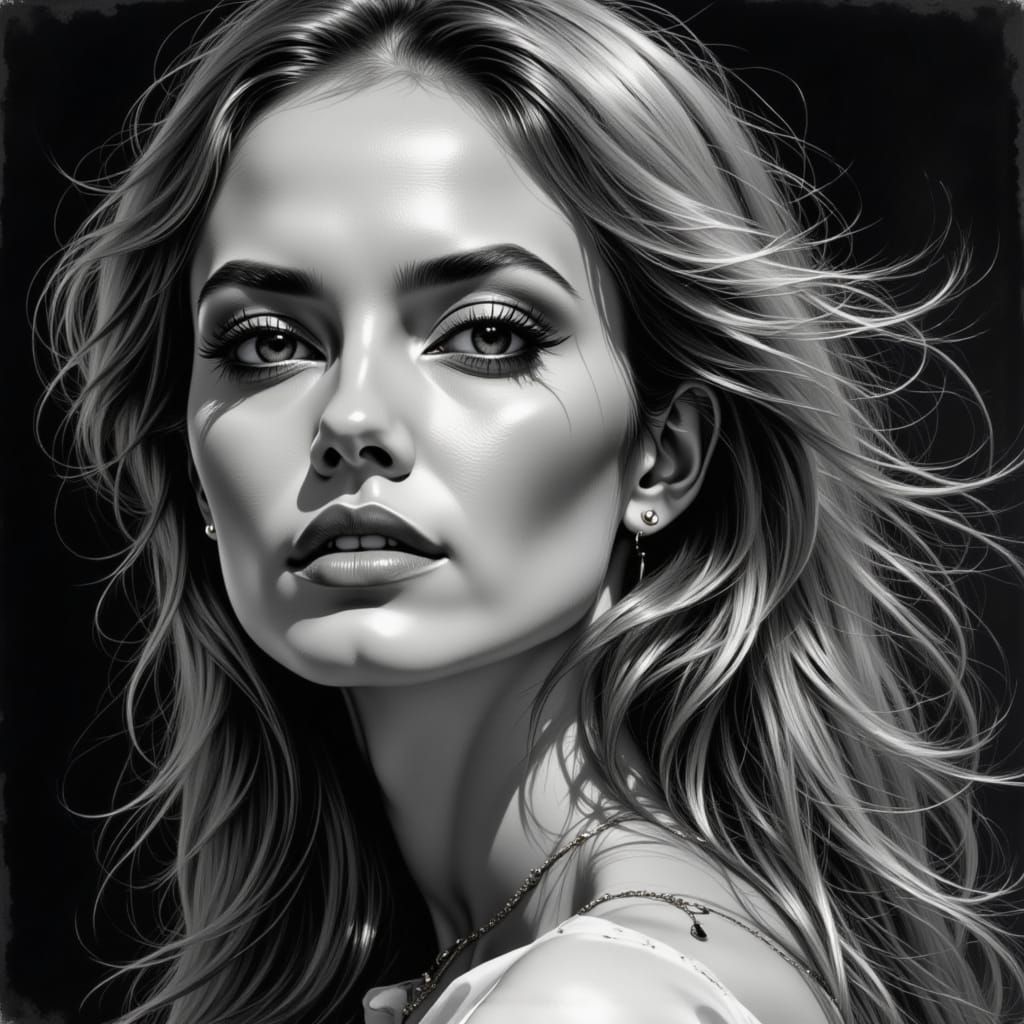 Emotional Woman in Watercolor and Pastel