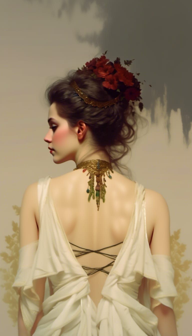 Pre-Raphaelite Queen Portrait in Hyperrealistic Detail