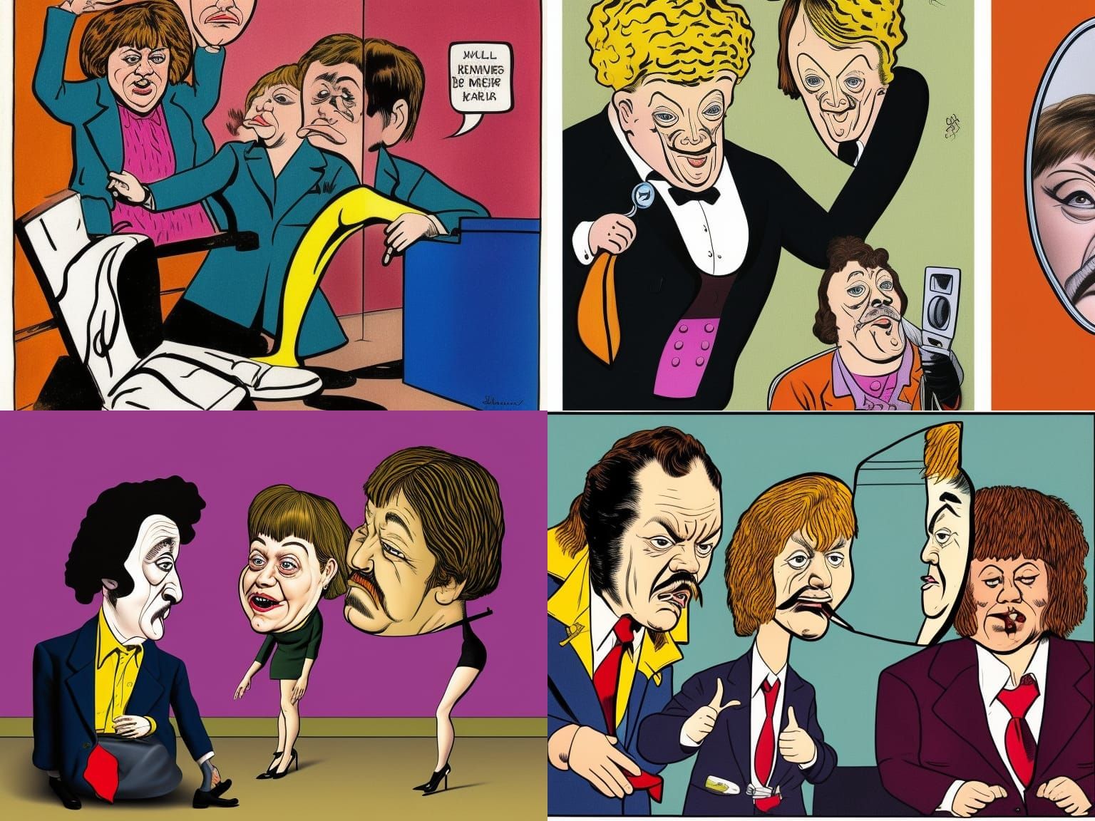 Surreal Comic Book Mirror Image in Dali Style