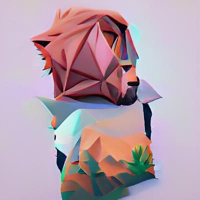Low Poly Lion Graphic Design