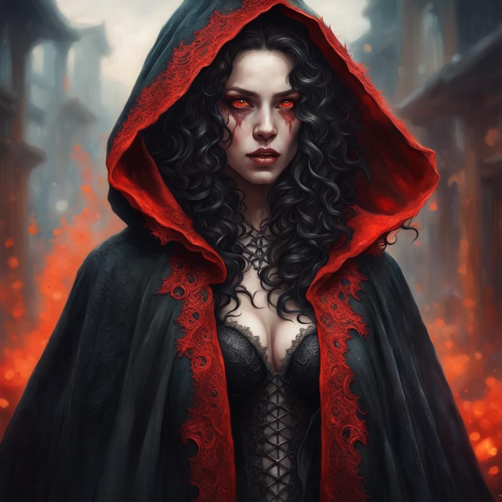 Fierce White Demon Portrait in Hyperdetailed Style