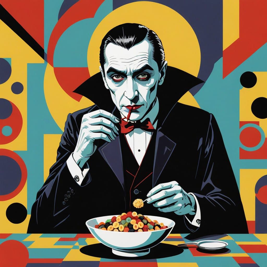 Bela Lugosi Vampire in Junji Ito Pop Art Style