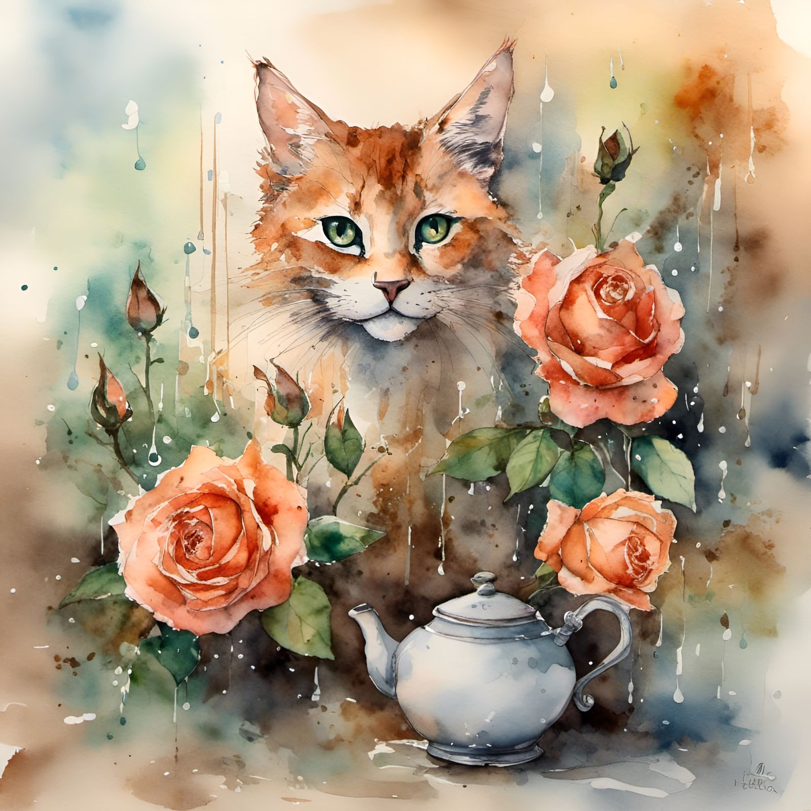 Dali-esque Watercolor of Favorite Things