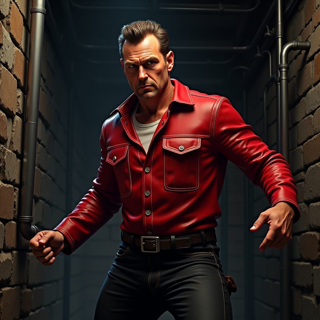 Race Bannon in Villain's Lair, Hyperrealistic Rendering