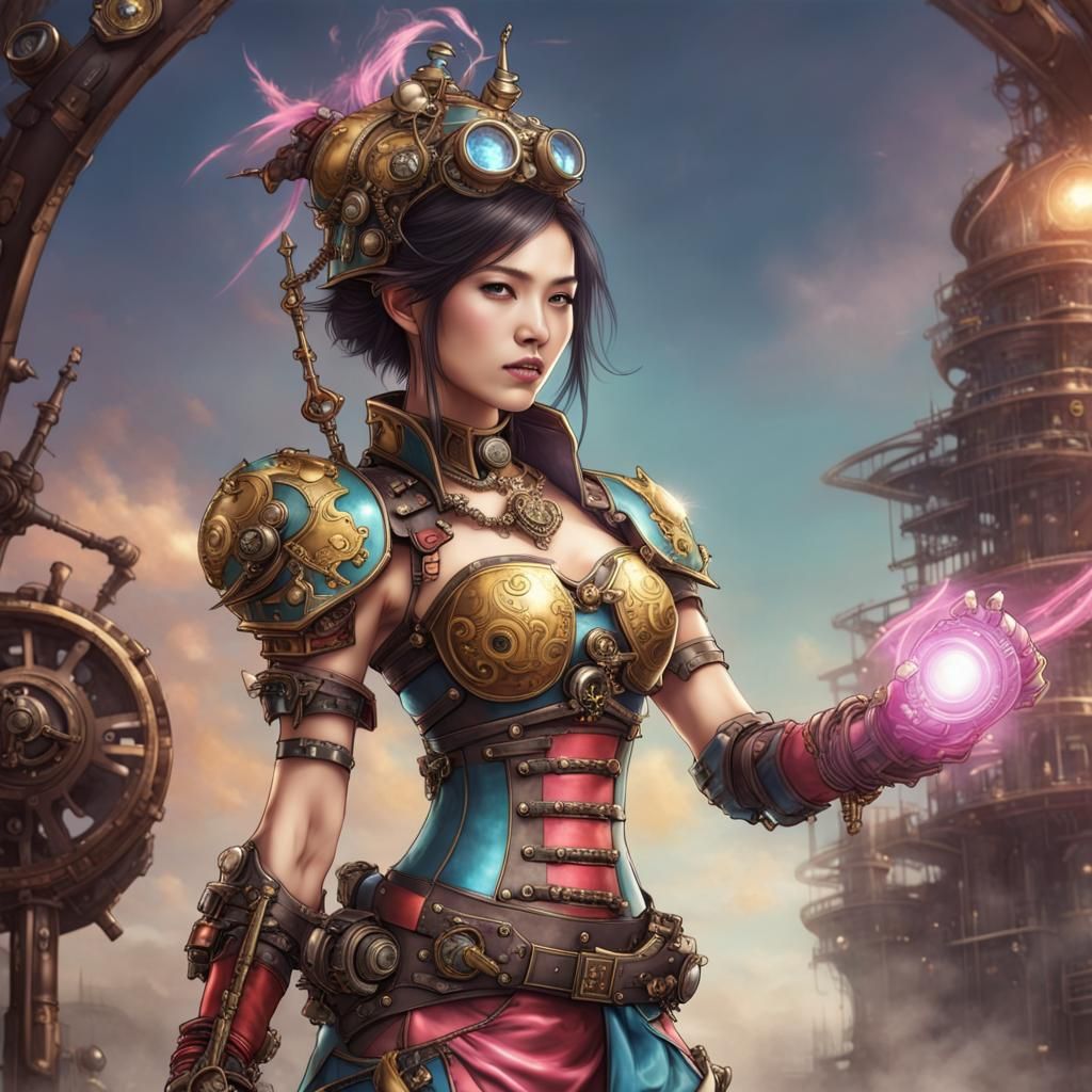 Asian Princess in Steampunk Armor