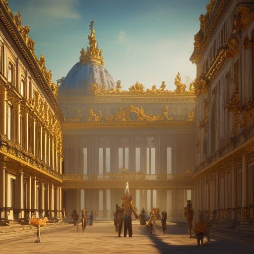 Fantastical Versailles Palace in Detailed Matte Painting
