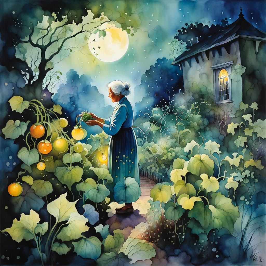 Ethereal Garden Search as Alcohol Ink Art