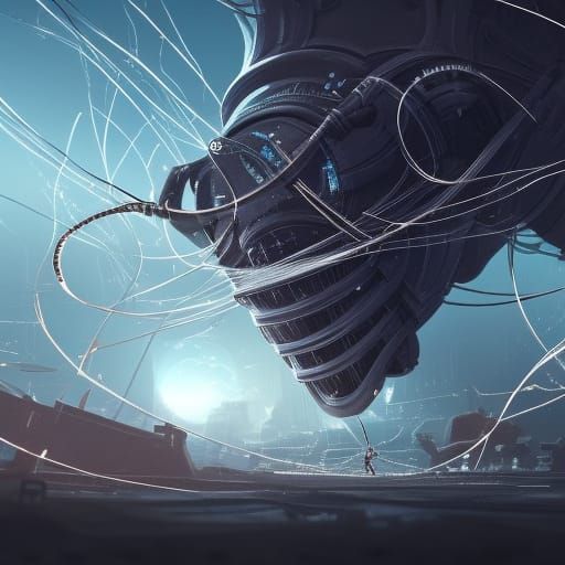 Robot Ant Head: Detailed Matte Painting