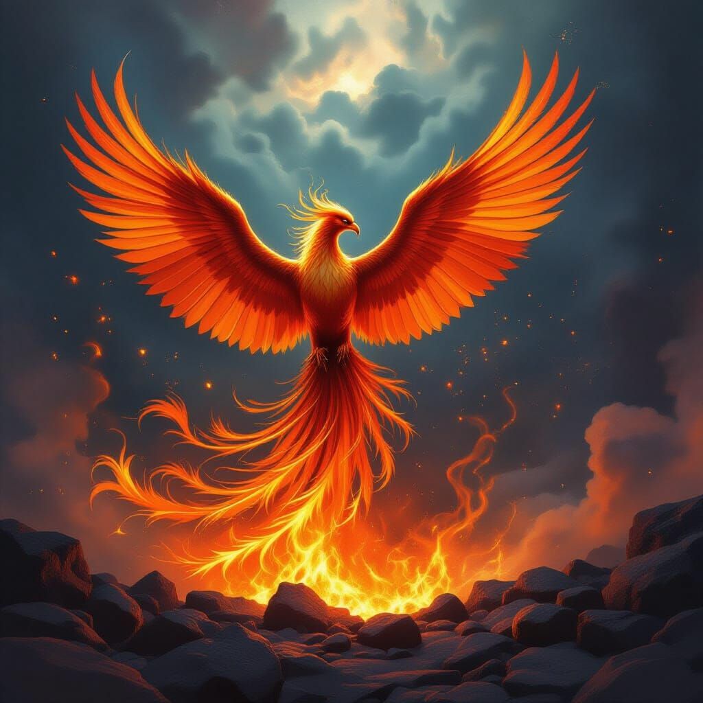 Phoenix Rising: A Fantasy Art Illustration