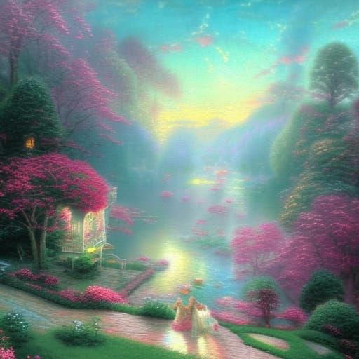 Ethereal Strawberry Shortcake Fantasy Landscape