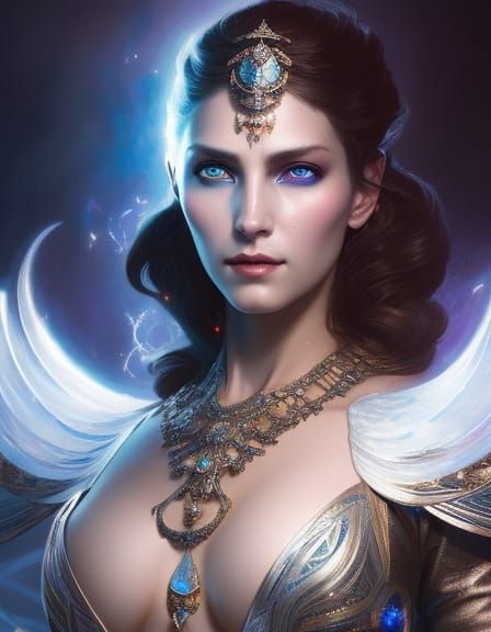 Elemental Queen Portrait in Hyperdetailed Digital Art