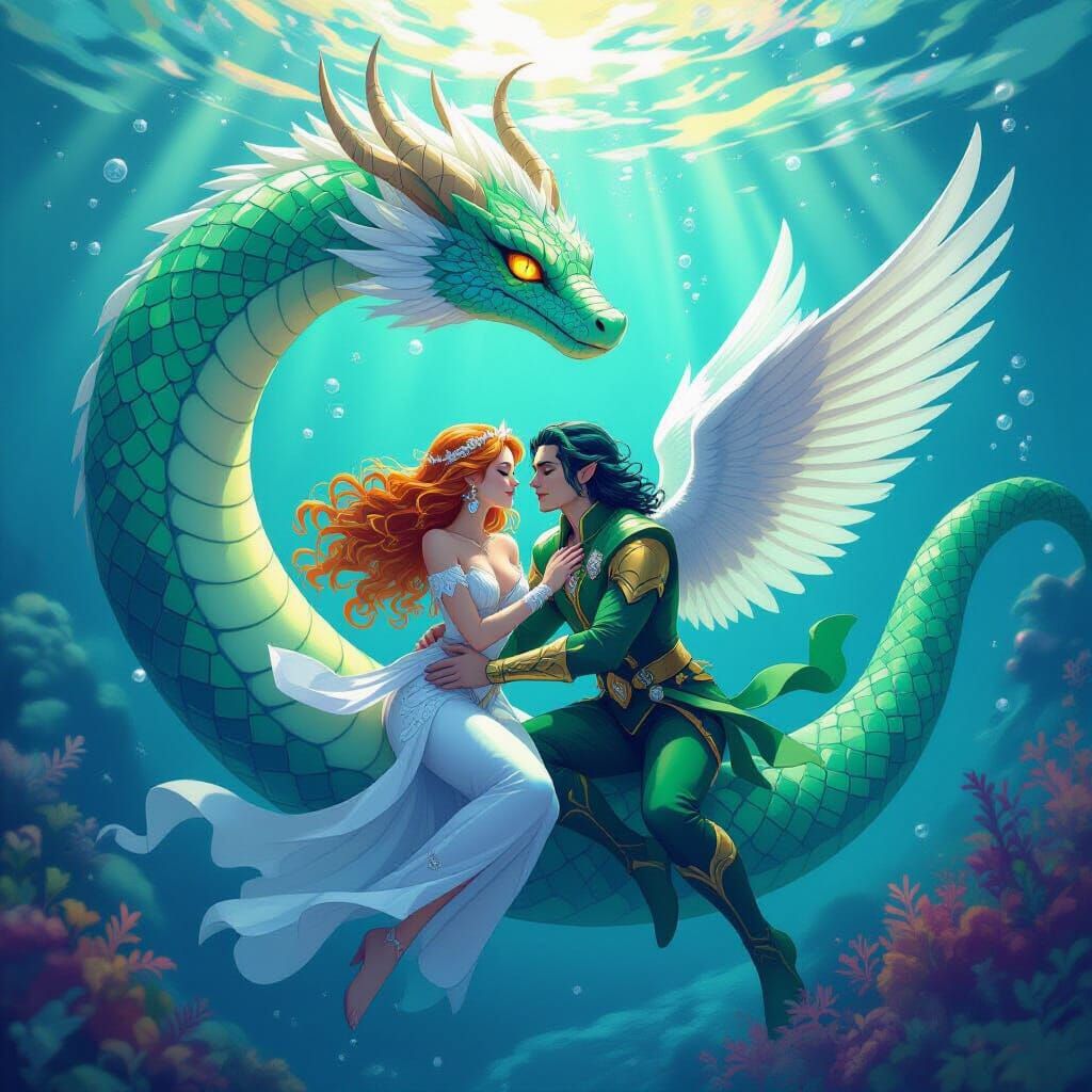 Cosmic Jörmungandr with Inanna and Loki