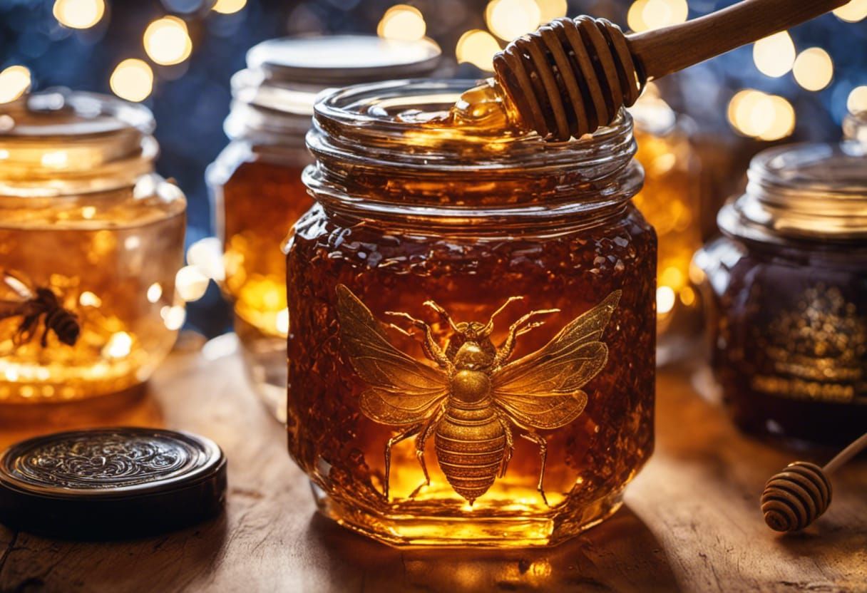 Fantasy Honey Jar with Glitter and Fairy Lights