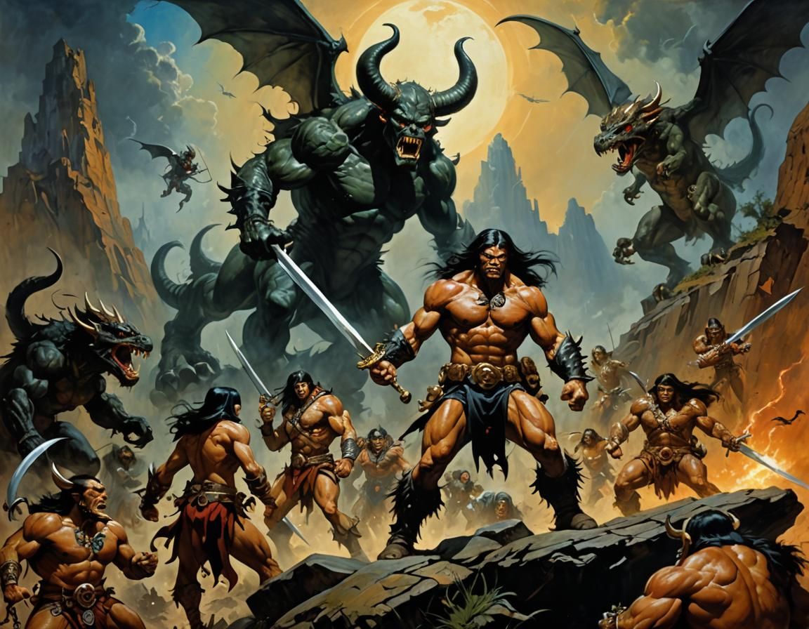 Shogun Girl in Ruined House, Dark Fantasy Art