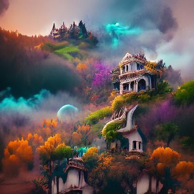 Magical Dream House: Detailed Matte Painting