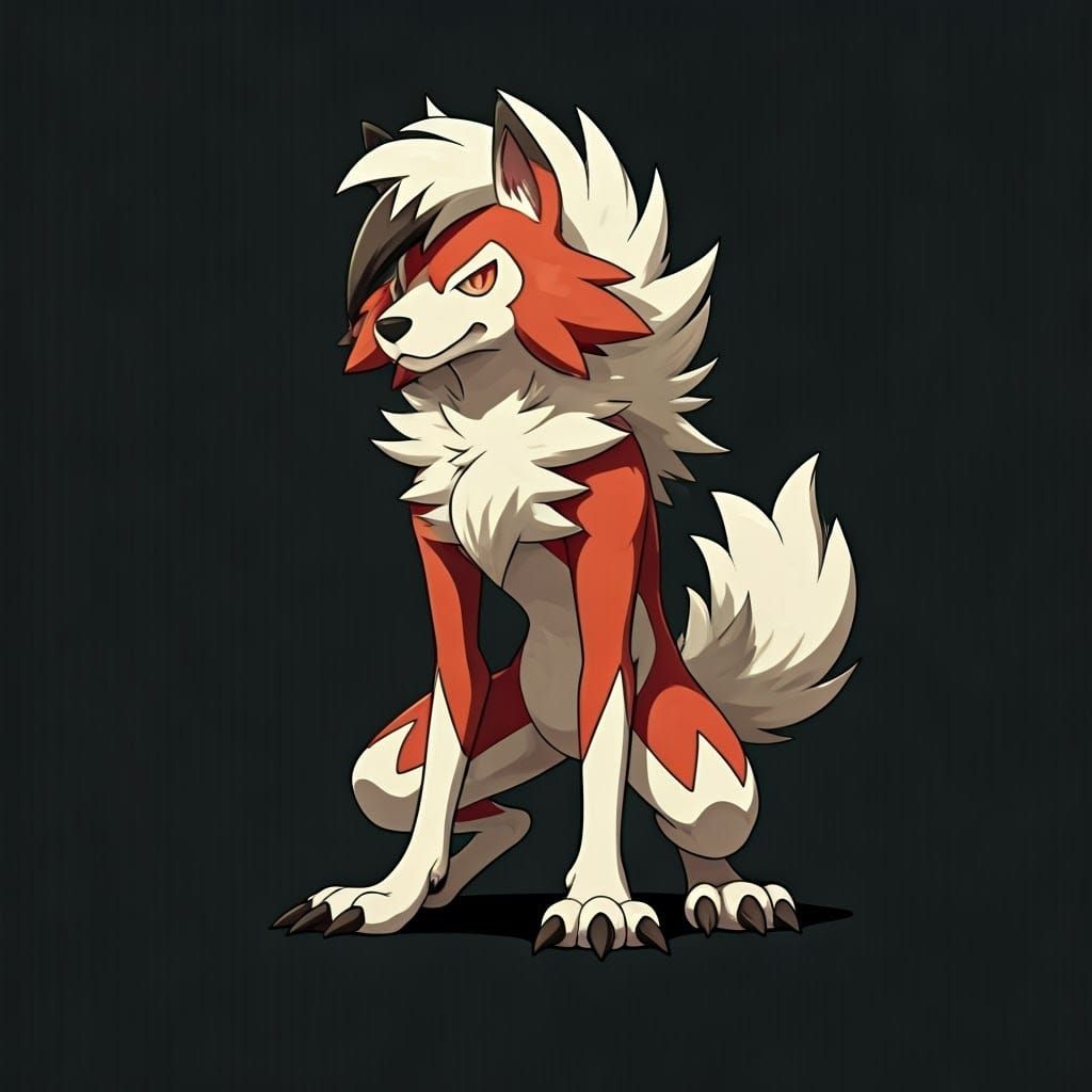 Anime Style Lycanroc Illustration