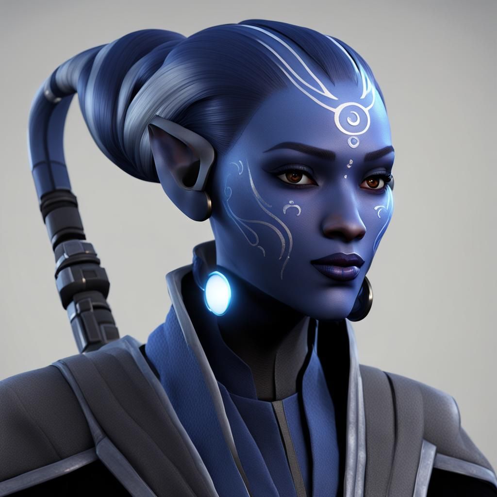 Twi'lek Jedi with Constellation Lekku in 3D