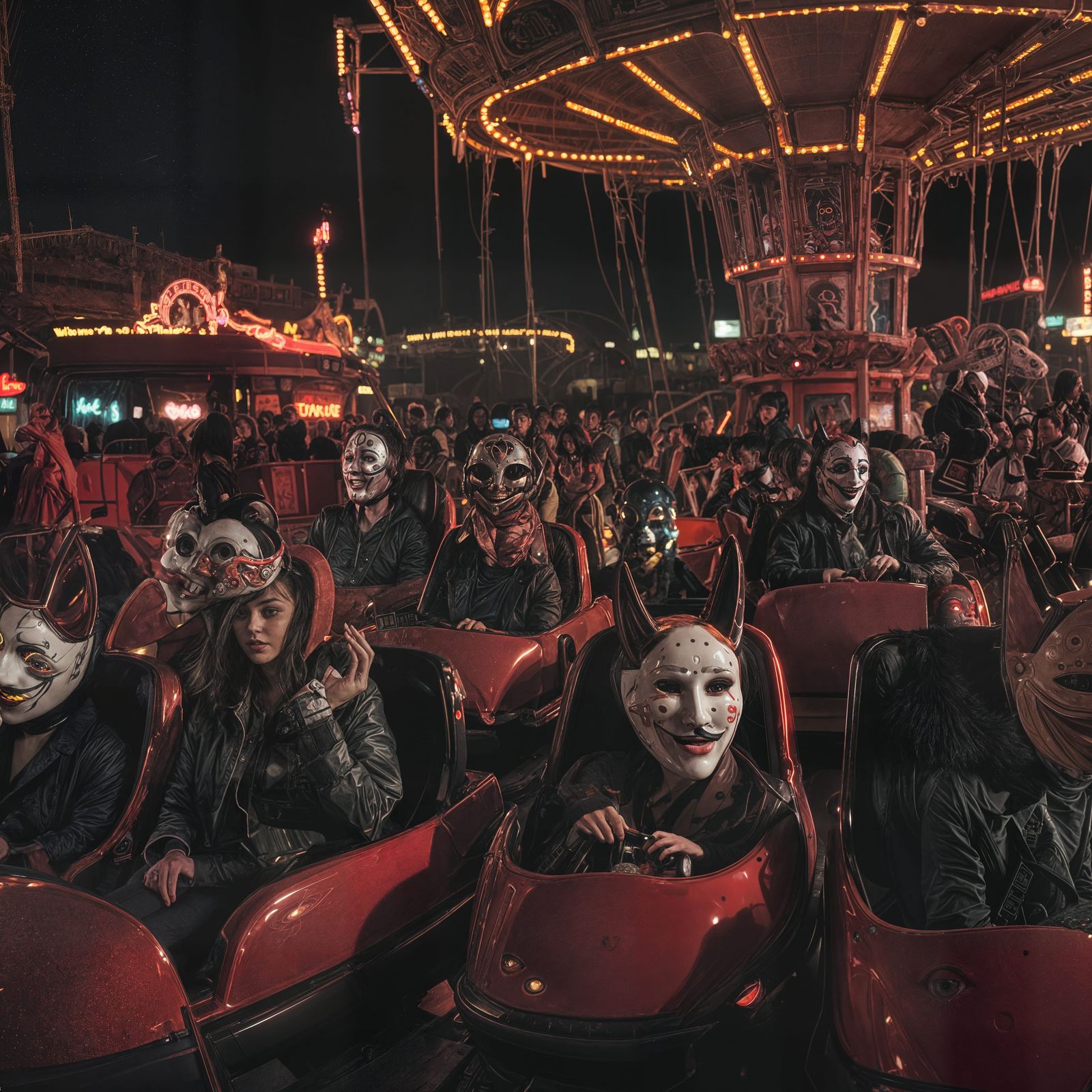 Digital Carnival of Loneliness in Neon Wasteland