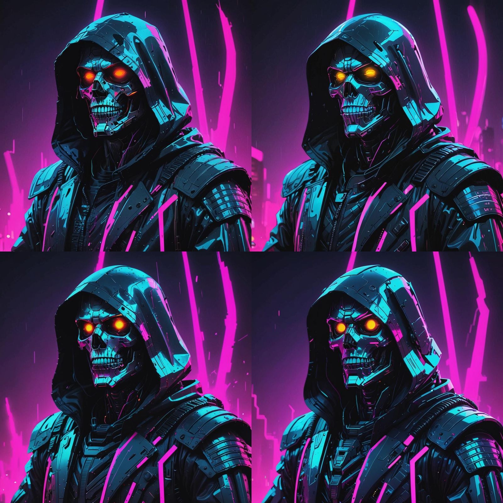 Glitchy Robotic Reaper in Comic Book Art