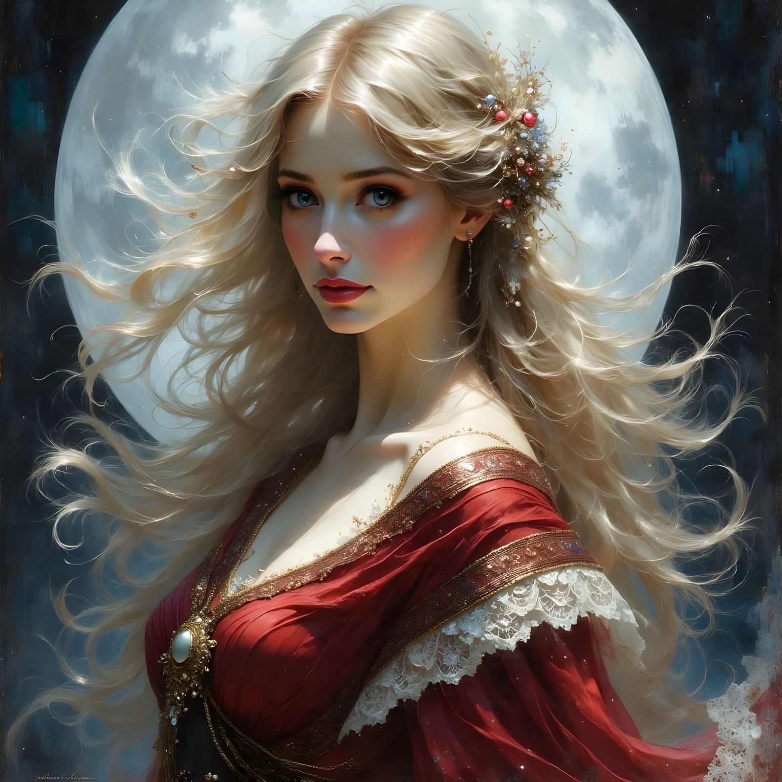 Norse Goddess of Storytelling in Ethereal Realism