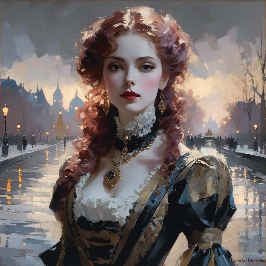 Victorian Vampire Mina Harker in Dreamy Vignettes