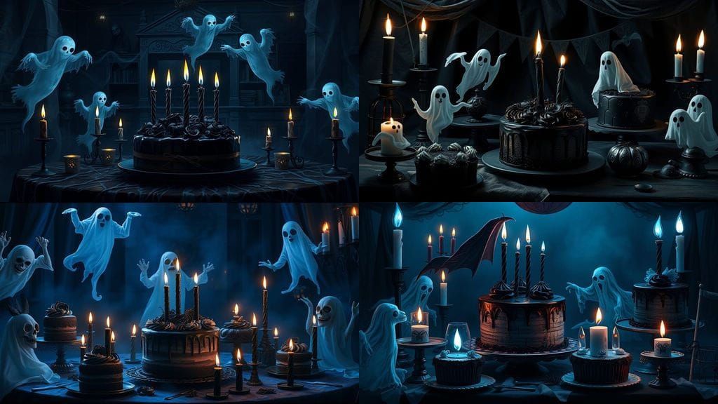 A Spooky Gothic Style Birthday party think haunted cakes, gh...