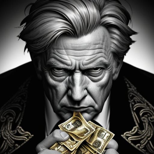 Donald Trump as Roman Emperor in Black and White