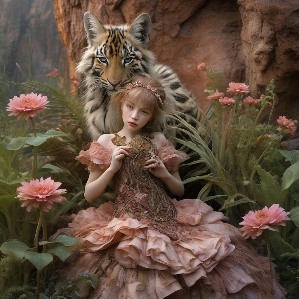 Pixie Zebra Kitten Hybrid in Desert Landscape