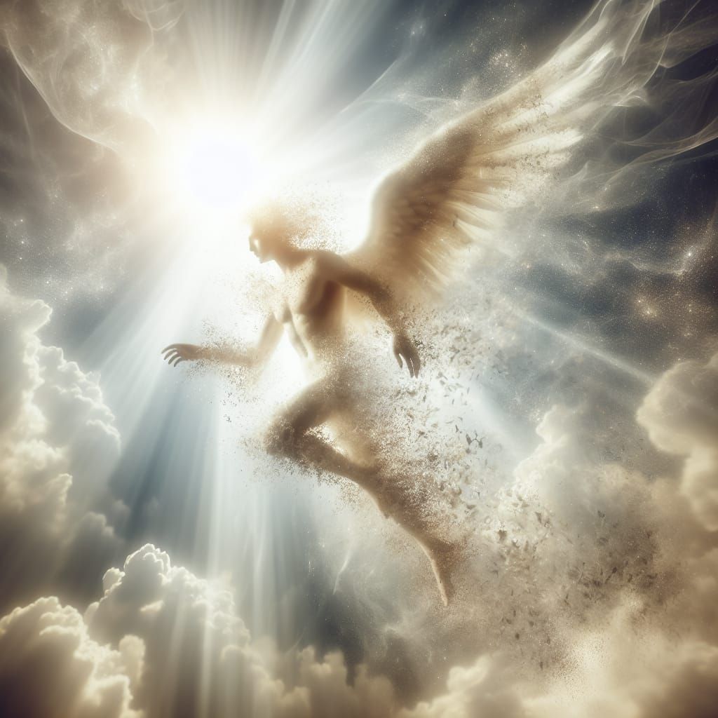 Angel Dissolves into Ethereal Light