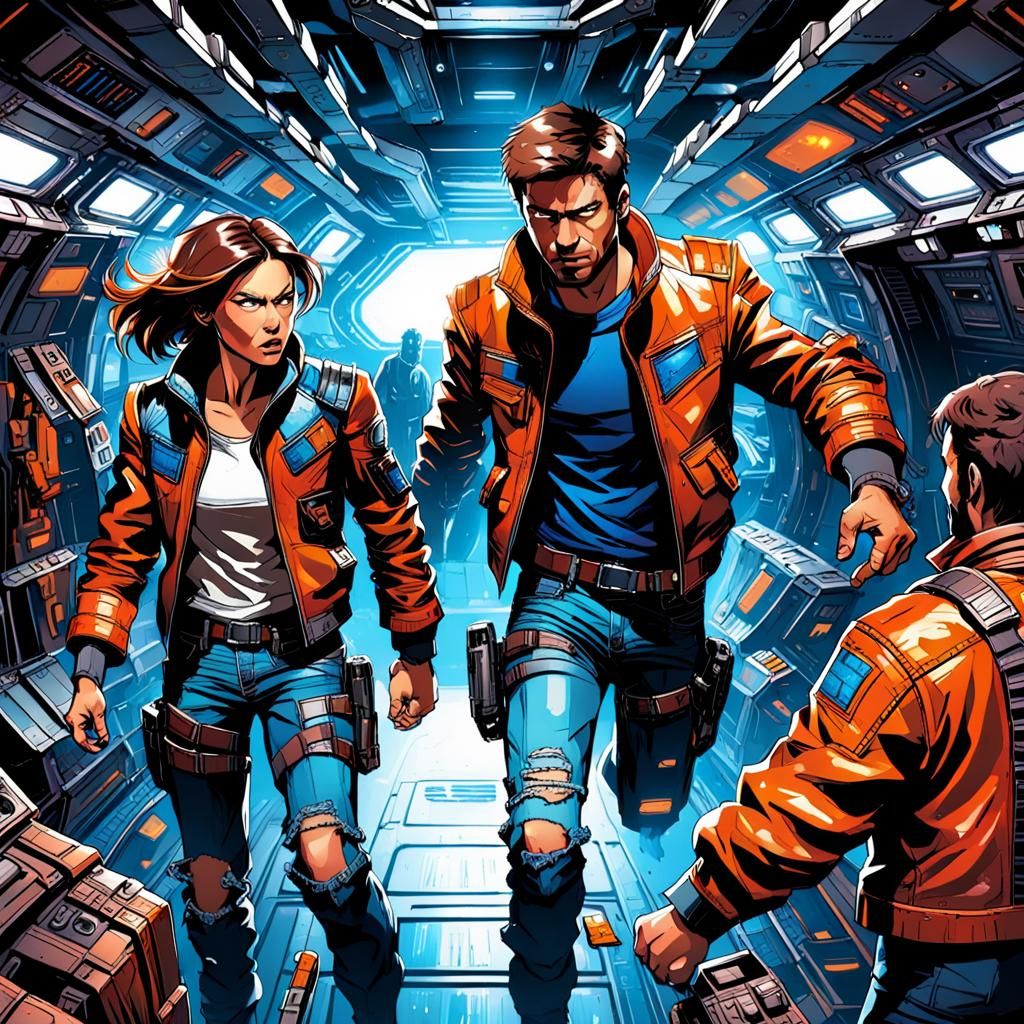 Sci-Fi Smugglers Exchange Goods: Comic Art