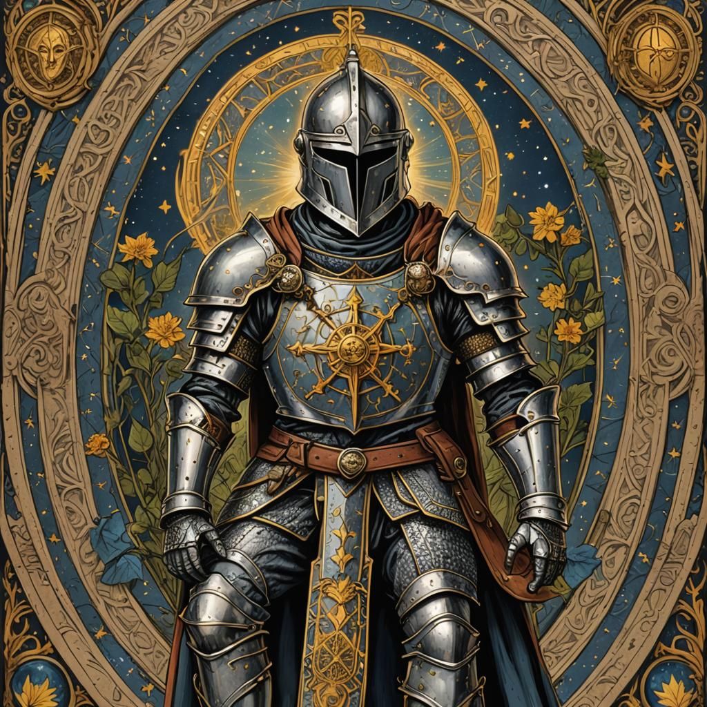 Renaissance Knight of Pentacles Tarot Card