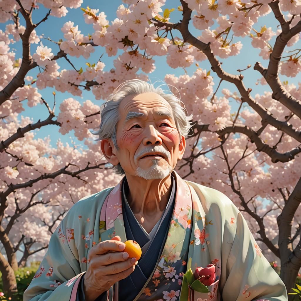 Cherry Blossom Garden: 3D Anime Art of Serenity